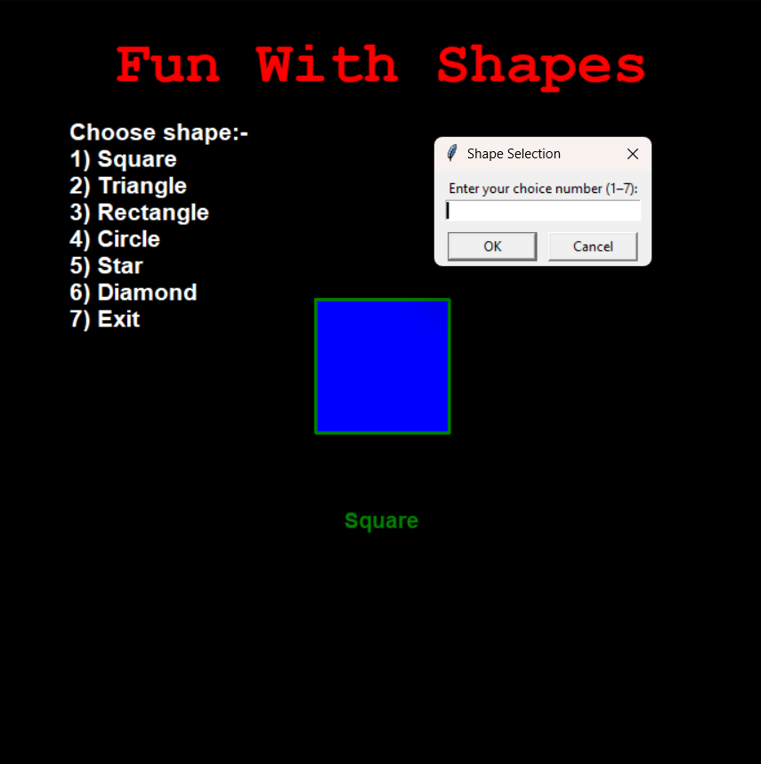 Fun With Shapes Python Turtle app